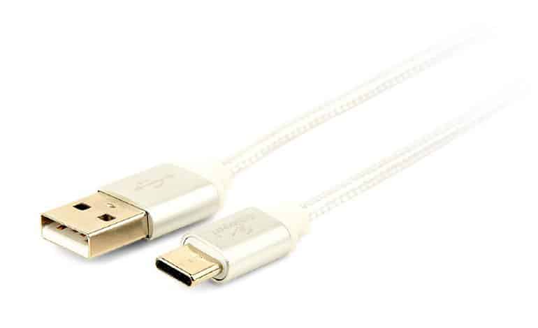 Câble USB C tressé 1,8M Argent