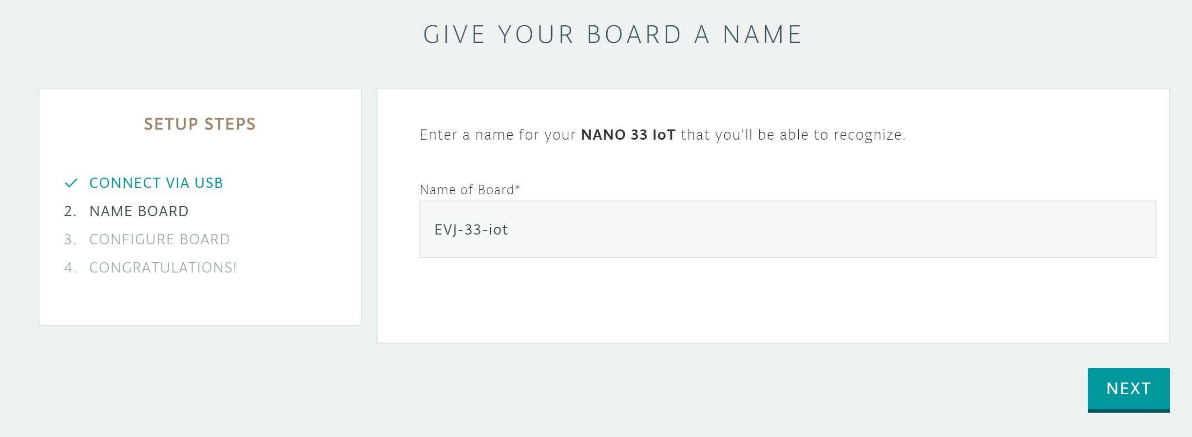 Arduino IoT cloud name your board