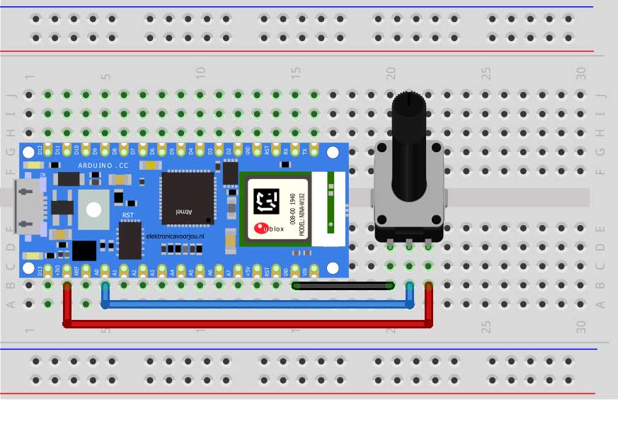 Arduino Nano 33 IoT Potmeter fritzing