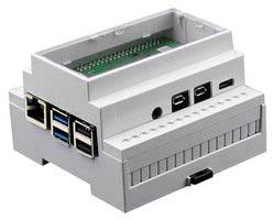 Here you see the DIN Rail case with Raspberry Pi