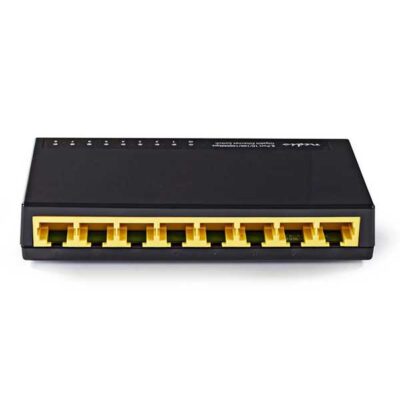 Back of network switch 8 ports