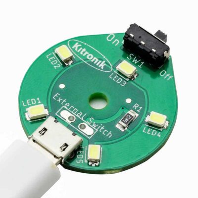 Ronde USB LED lamp wit - Kitronik