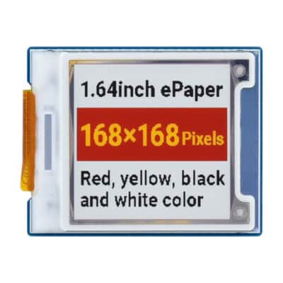 Module E-Paper carré de 1.64 pouces (G), 168 × 168, rouge/jaune/noir/blanc