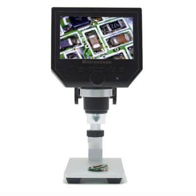 Voorkant microscoop met display