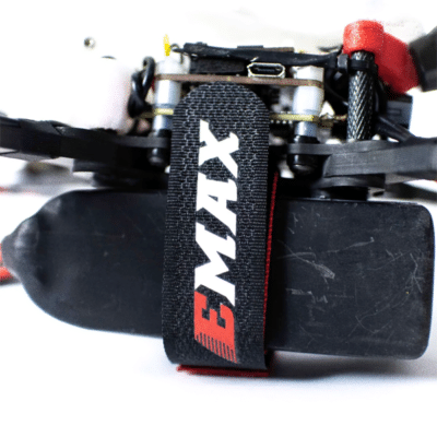 EMAX Battery Straps attached to battery