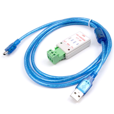 Bovenaanzicht van USB Naar CAN Analyzer met aansluitkabel