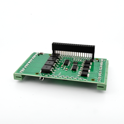 Front view of an 8-MOSFETS Front Expansion Card Raspberry Pi