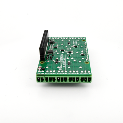 Side of an 8-Relay HAT Front Raspberry Pi