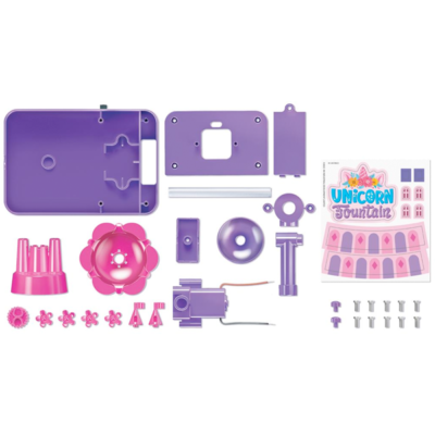 Contents of Unicorn Fountain Construction Kit