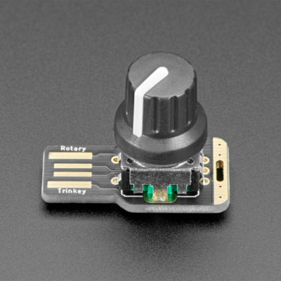 Bovenkant Adafruit Rotary Trinkey -USB NeoPixel Rotary Encoder