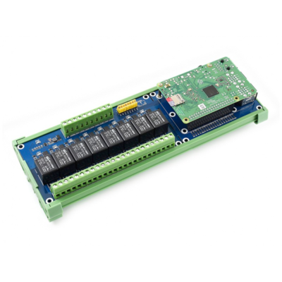 Side of 8 Relay Channels Expansion Module Front Raspberry Pi