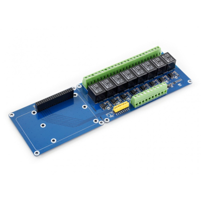 Top of 8 Relay Channels Expansion Module Front Raspberry Pi