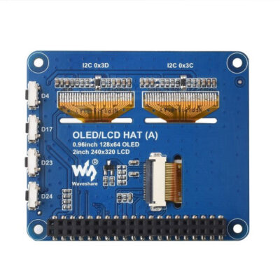 Rückseite: OLED/LCD-HAT. Vorderseite Raspberry Pi