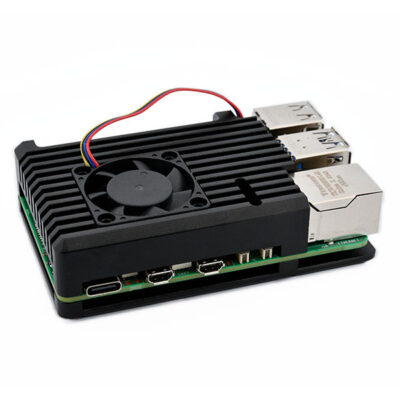 Zijkant Heatsink Case Met Ventilator Zwart - Raspberry Pi 5