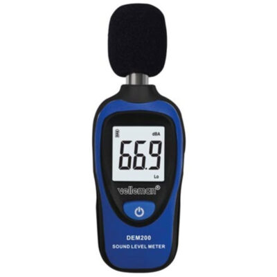 sound level meter, 30-130 db, LCD display, automatic switch-off, with windshield, compact