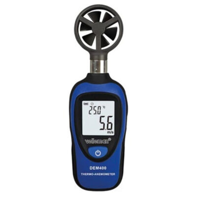 Digitales Mini-Thermometer/Anemometer, Windgeschwindigkeit, Temperatur, LCD-Display, automatische Abschaltung