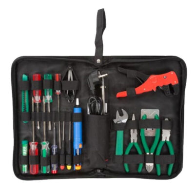 Toolkit, for the hobbyist, 18-piece, non-magnetic, with case, black