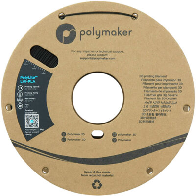 Bobine PolyLite LW-PLA Noir - 1,75 mm - 0,8 KG