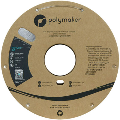 Spool PolyLite PC Transparent - 1,75mm - 1KG