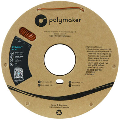 Spool Polymaker Filament - PolyLite PLA Silk Bronze - 1,75mm - 1KG