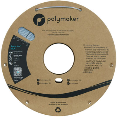 Spule Polymaker Filament – ​​PolyLite PLA Silk Silver – 1,75 mm – 1 kg