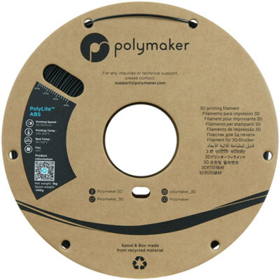 Bobine de Filament Polymaker - PolyLite ABS Noir - 1,75mm - 1KG