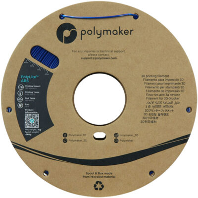 Spule aus Polymaker-Filament – ​​PolyLite ABS Blau – 1,75 mm – 1 kg