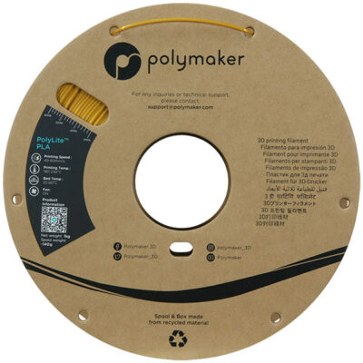Spool of Polymaker Filament - PolyLite PLA Silk Gold - 1,75mm - 1KG