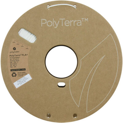 Bobine de Filament Polymaker - PolyTerra PLA+ Blanc - 1,75mm - 1KG