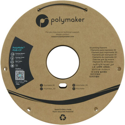 Spulenfilament – ​​PolyMide PA6-CF Schwarz – 1,75 mm – 0,5 kg