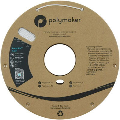Spool of PolyLite ASA White Filament