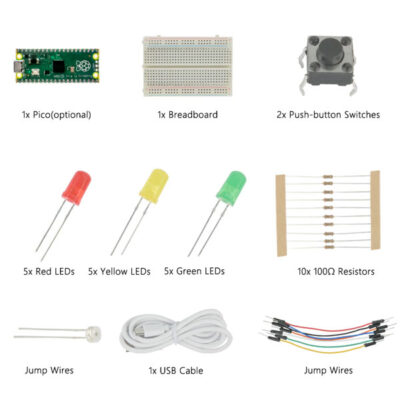 Onderdelen ELECFREAKS Raspberry Pi Pico Starter Kit