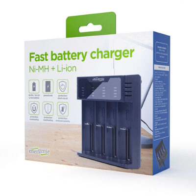 Ni-MH + Li-ion batterij snellader & powerbank - zwart