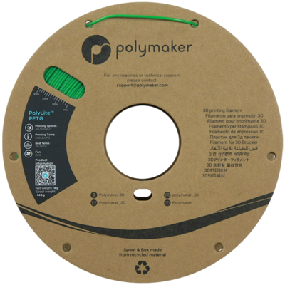 Zijkant Polymaker Filament - PolyLite PETG Green - 1,75mm - 1KG