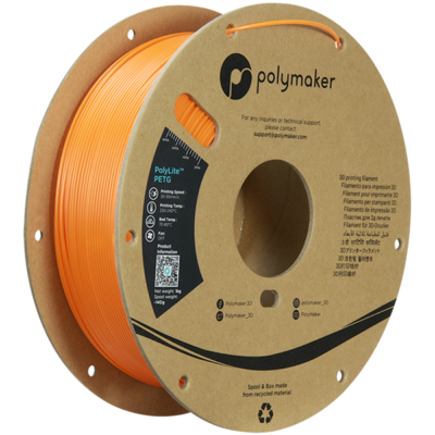 Voorkant Polymaker Filament - PolyLite PETG Orange - 1,75mm - 1KG