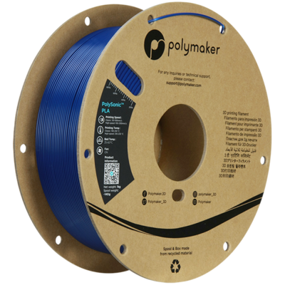 Polymaker Filament – PolySonic PLA Blue – 1,75mm – 1KG zijkant