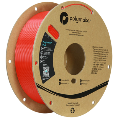 Polymaker Filament – PolySonic PLA Red – 1,75mm – 1KG