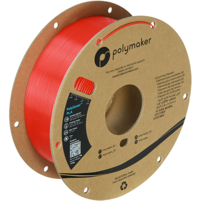 Zijkant Polymaker Filament – PolySonic PLA Red – 1,75mm – 1KG