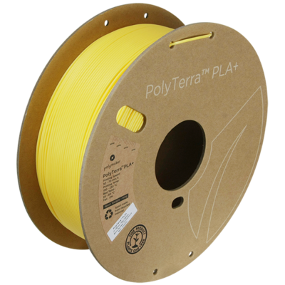 Voorkant Polymaker Filament – PolyTerra PLA+ Yellow – 1,75mm – 1KG