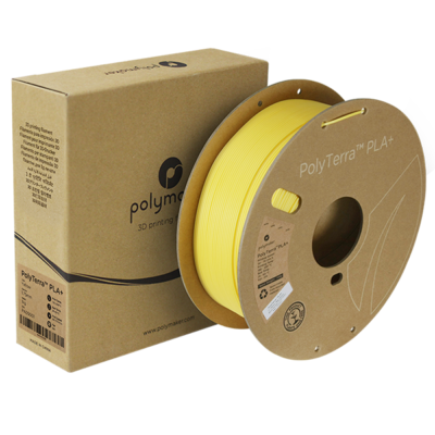 Polymaker Filament – PolyTerra PLA+ Yellow – 1,75mm – 1KG met doos